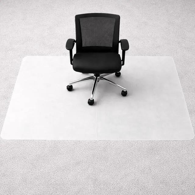 Alt view image 3 of 6 - Polypropylene Foldable Chair Mat for Low Pile Carpets and Carpet Tiles (up to 1/4" Thick), 46" x 57" White Office Carpet Protector, Rectangular, Eco-Friendly, Multiple Sizes