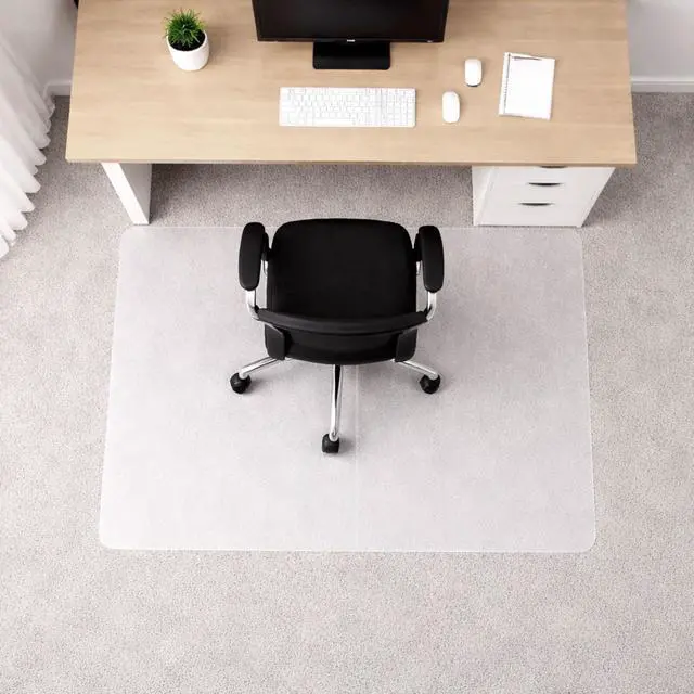 Main image of Polypropylene Foldable Chair Mat for Low Pile Carpets and Carpet Tiles (up to 1/4" Thick), 45" x 53" White Office Carpet Protector, Rectangular, Eco-Friendly, Multiple Sizes