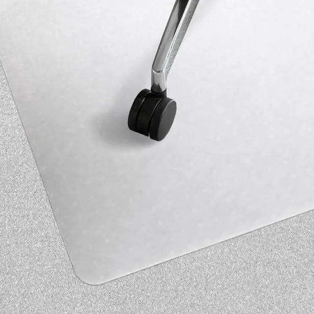 Alt view image 2 of 6 - Polypropylene Foldable Chair Mat for Low Pile Carpets and Carpet Tiles (up to 1/4" Thick), 45" x 53" White Office Carpet Protector, Rectangular, Eco-Friendly, Multiple Sizes