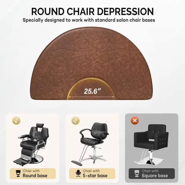 Alt view image 5 of 6 - 5/8'' Thick Salon Anti Fatigue Mat for Hairstylist Standing, 3'x5' Barber Floor Matt Under Styling Chair, Salon Chair Mat, Anti-Slip Easy Cleaning