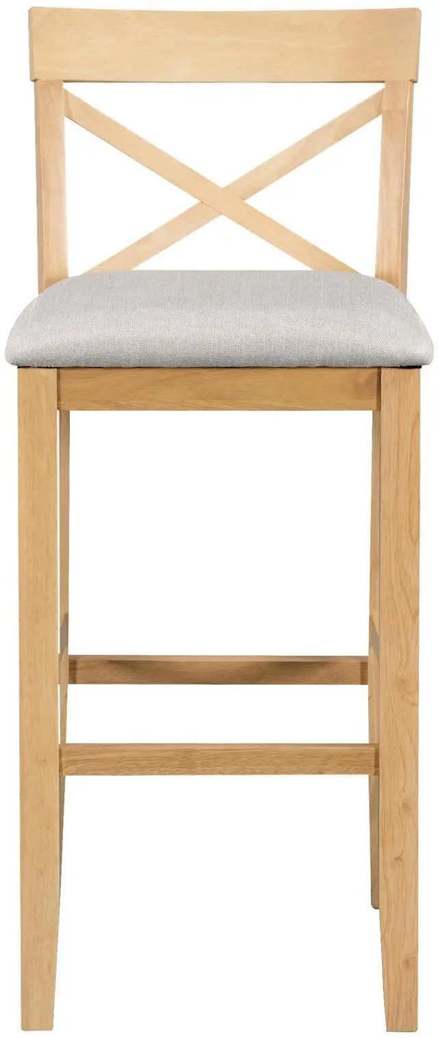 Alt view image 6 of 6 - 3 Piece Pub Table and Chair Set, Small Wood Counter Height Bar Table Set for 2, Breakfast Nook Table Set, 3 Piece High Top Dining Table for Kitchen, Natural