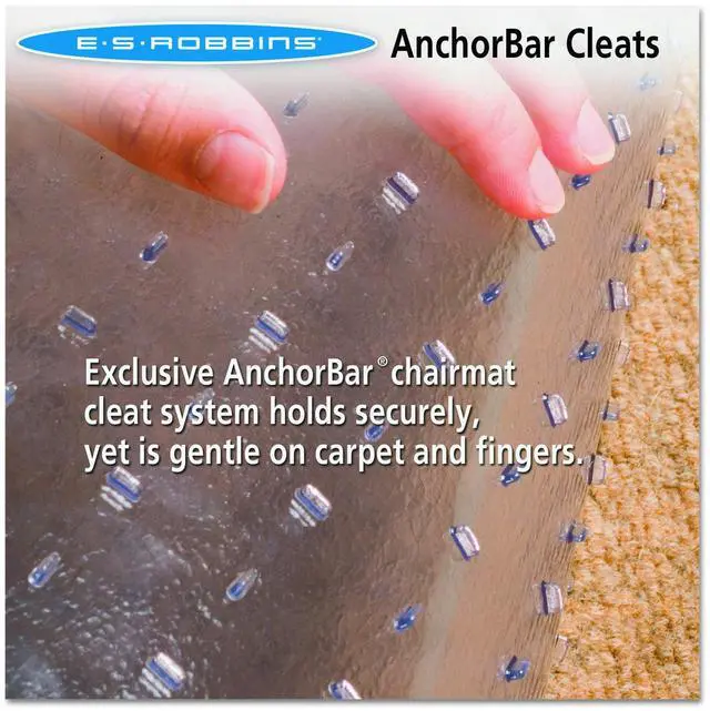 Alt view image 3 of 6 - Chair Mat for Low Pile Carpet- Rectangle with Lip, Vinyl 36" x 48", Clear (128053)