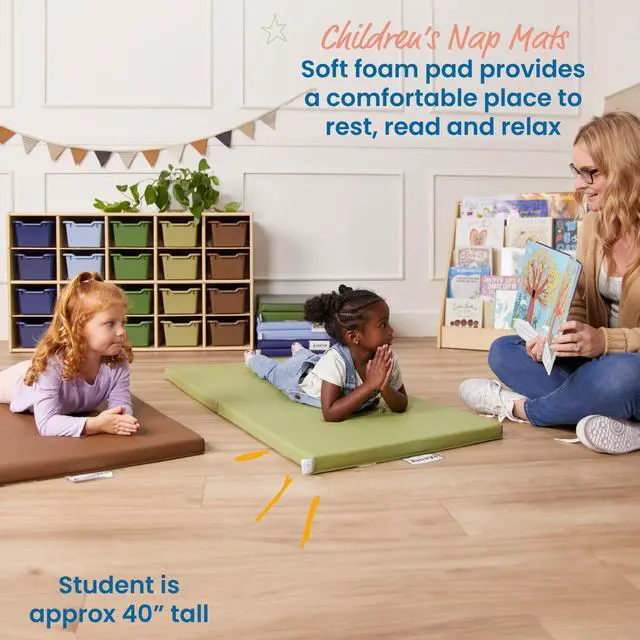 Alt view image 3 of 6 - SoftZone Folding Rainbow Rest Mats, Sleeping Pad, Earthtone, 5-Piece