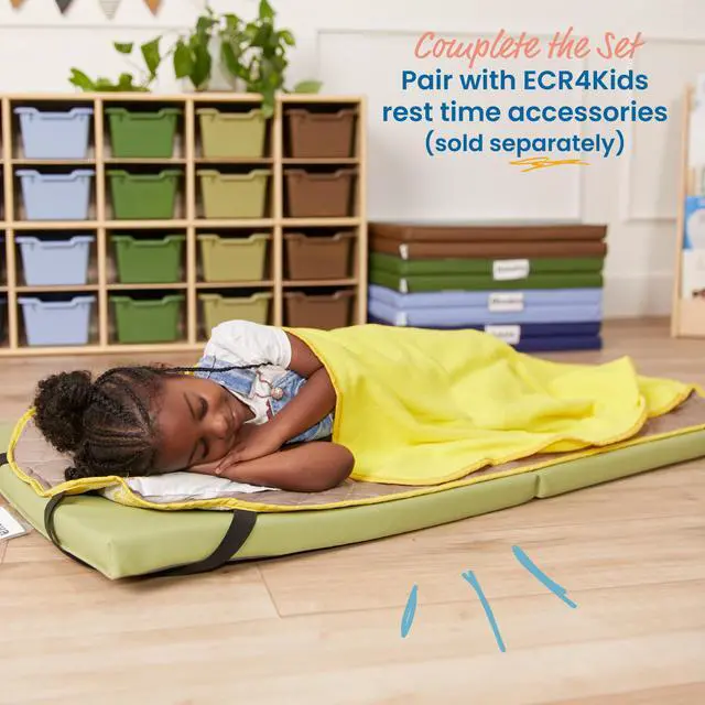 Alt view image 5 of 6 - SoftZone Folding Rainbow Rest Mats, Sleeping Pad, Earthtone, 5-Piece