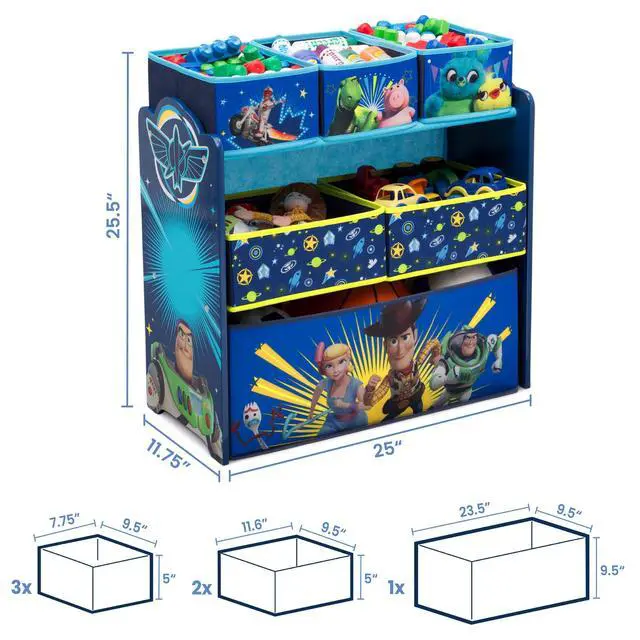 Alt view image 6 of 6 - Kids Table and Chair Set with Storage (2 Chairs Included) Plus Design and Store 6-Bin Toy Storage Organizer - Arts & Crafts, Homeschooling, Homework & More, Disney/Pixar Toy Story 4