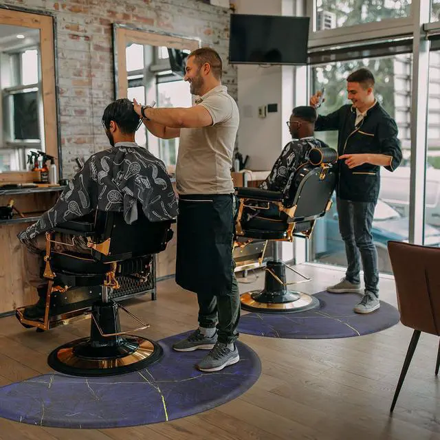 Alt view image 2 of 6 - Barber Standing Mat Anti Fatigue 3'x5'x5/8 Thick, Salon Chair Floor Mat for Hairstylist Barbershop Hairdressing Beauty Spa Esthetician Supplies