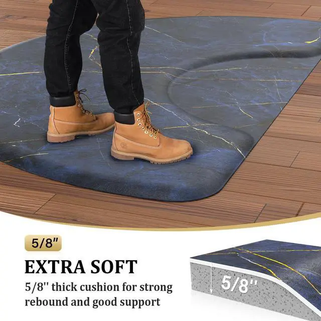 Alt view image 4 of 6 - Barber Standing Mat Anti Fatigue 3'x5'x5/8 Thick, Salon Chair Floor Mat for Hairstylist Barbershop Hairdressing Beauty Spa Esthetician Supplies
