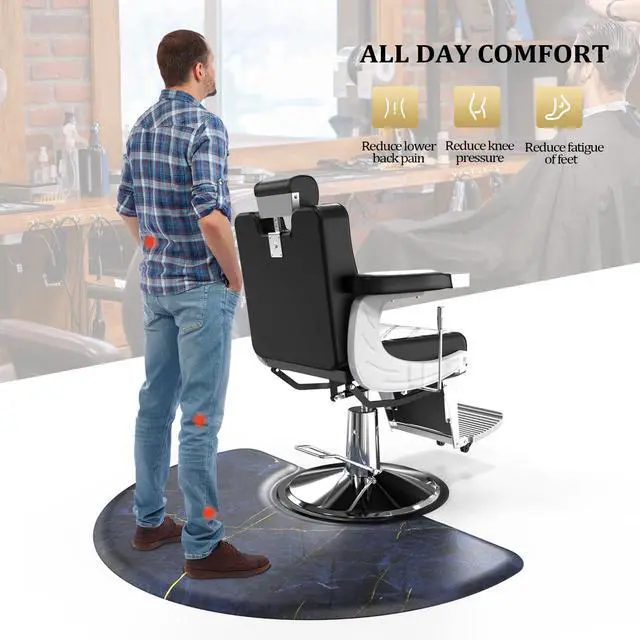 Alt view image 6 of 6 - Barber Standing Mat Anti Fatigue 3'x5'x5/8 Thick, Salon Chair Floor Mat for Hairstylist Barbershop Hairdressing Beauty Spa Esthetician Supplies