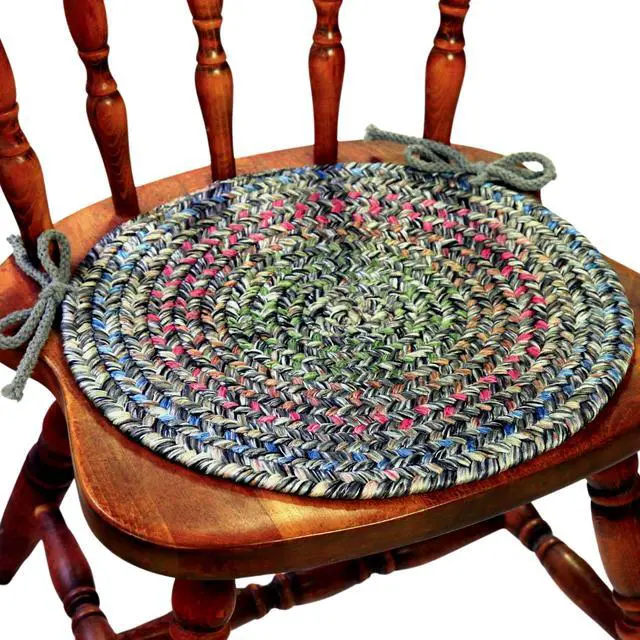 Main image of Sophia SO85 Graphite Gray 15" x 15" Chair Pad Set-of-4 - Round Chair Cushion with Ties for Round Shaped Patios, Dining Room Seat - Seat Cushions, Ideal as Home Decor - Made in USA