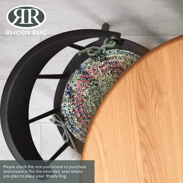 Alt view image 6 of 6 - Sophia SO85 Graphite Gray 15" x 15" Chair Pad Set-of-4 - Round Chair Cushion with Ties for Round Shaped Patios, Dining Room Seat - Seat Cushions, Ideal as Home Decor - Made in USA