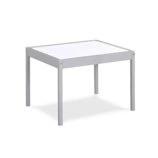 Alt view image 3 of 6 - 3-Piece Wood Dry Erase Kids Table & Chair Set, Gray Finish, Includes 2 Chairs, Durable Solid Wood Construction, 19 in Table, Safe for Children's Creativity and Play