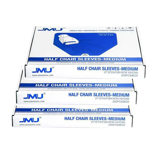 Alt view image 2 of 6 - 675 PCS Dental Half Chair Cover, Box of 3, 24" x 27.5" Disposable Clear Plastic Sleeve Protector