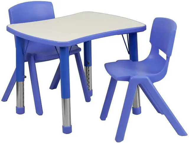 Main image of 21.875"W x 26.625"L Blue Plastic Activity Table Set-2 Chairs