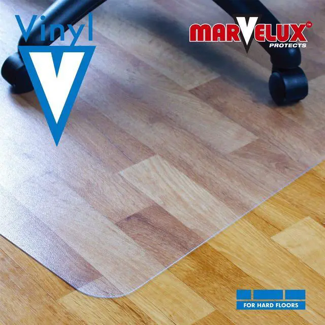 Alt view image 2 of 6 - Office Chair Mat for Hardwood Floors 36" x 48" Clear PVC Hard Floor Protector Mat for Under Desks, Rectangular Vinyl Floor Mat for Computer Desks and Gaming Chairs, Shipped Flat