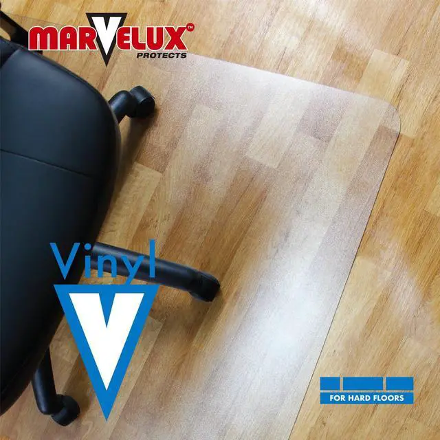 Alt view image 3 of 6 - Office Chair Mat for Hardwood Floors 36" x 48" Clear PVC Hard Floor Protector Mat for Under Desks, Rectangular Vinyl Floor Mat for Computer Desks and Gaming Chairs, Shipped Flat
