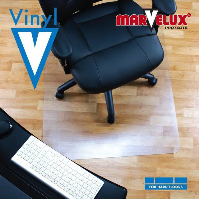 Alt view image 5 of 6 - Office Chair Mat for Hardwood Floors 36" x 48" Clear PVC Hard Floor Protector Mat for Under Desks, Rectangular Vinyl Floor Mat for Computer Desks and Gaming Chairs, Shipped Flat