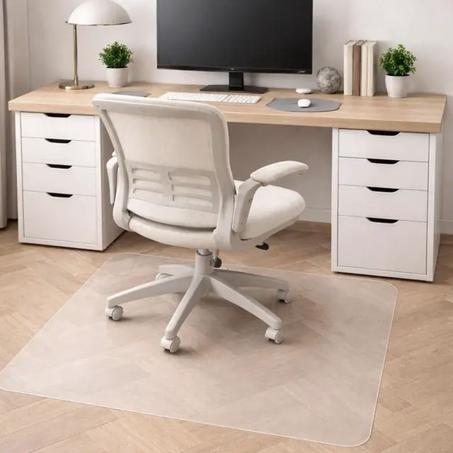 Main image of Office Chair Mat for Hardwood Floors 36" x 48", Clear PVC Hard Floor Protector Mat for Under Desks, Rectangular Vinyl Floor Mat for Computer Desks and Gaming Chairs