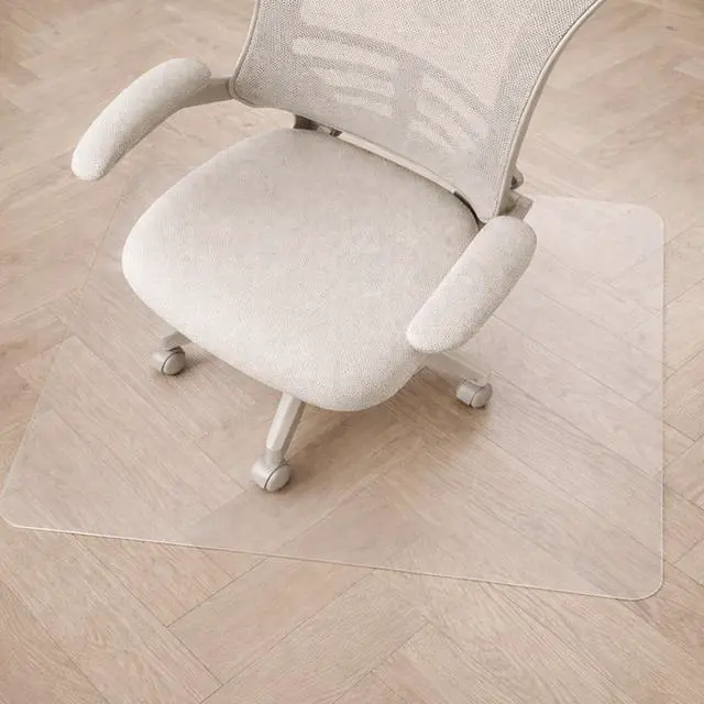 Alt view image 2 of 6 - Office Chair Mat for Hardwood Floors 36" x 48", Clear PVC Hard Floor Protector Mat for Under Desks, Rectangular Vinyl Floor Mat for Computer Desks and Gaming Chairs