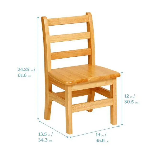 Alt view image 3 of 6 - 24in x 24in Hardwood Table and Chair Set, 12in Seat Height, Kids Furniture, Honey, 3-Piece