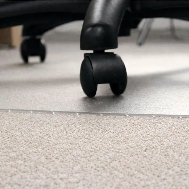 Alt view image 3 of 6 - Office Chair Mat for Low Pile Carpets 30" x 48 Clear Vinyl Protector Mat for Under Desks, Rectangular PVC Carpeted Floor Mat for Gaming Chairs and Computer Desks, Shipped Flat