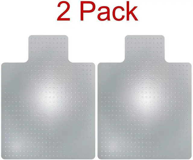 Alt view image 2 of 6 - Pack of 2 Durable Office Chair Mats with Lip for Low and Standard Pile Carpets, 36" x 48", Transparent Carpeted Floor Protector, Shipped Flat, Eco-Friendly Enhanced Polymer