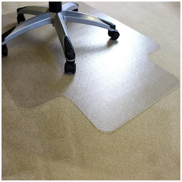 Alt view image 4 of 6 - Pack of 2 Durable Office Chair Mats with Lip for Low and Standard Pile Carpets, 36" x 48", Transparent Carpeted Floor Protector, Shipped Flat, Eco-Friendly Enhanced Polymer