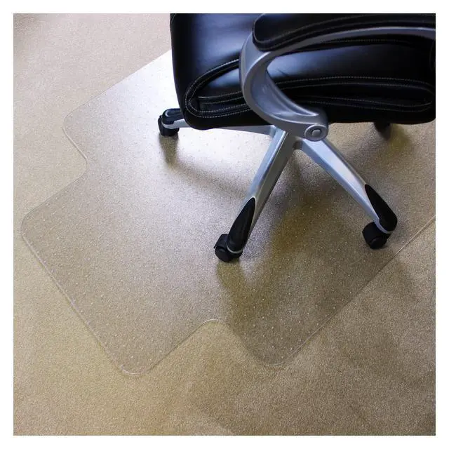 Alt view image 2 of 6 - Enhanced Polymer Eco-Friendly Office Chair Mat with Lip for Low and Standard Pile Carpeted Floors | 48" x 51" | Transparent Carpet Protector | Multiple Sizes