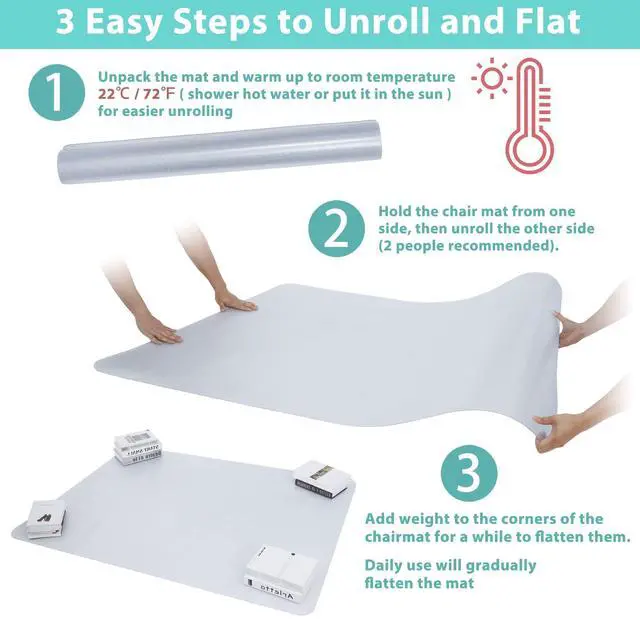 Alt view image 6 of 6 - Office Chair Mat for Low Pile Carpet with Lip, Heavy Duty Floor Mats PVC Carpet Protector for Home Office (4)