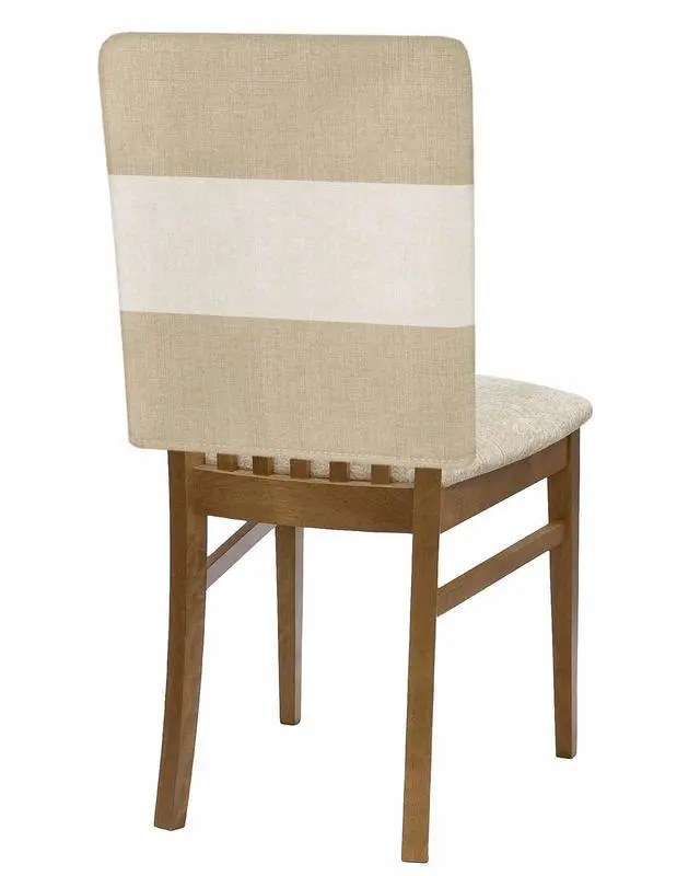 Alt view image 2 of 6 - Chair Back Cover for Dining Room Set of 6 Farmhouse Khaki and Vintage Brown Color Block Striped Kitchen Chair Protecter Slipcovers for Holiday Party,Weeding,Banquet,Events Decor Burlap Texture