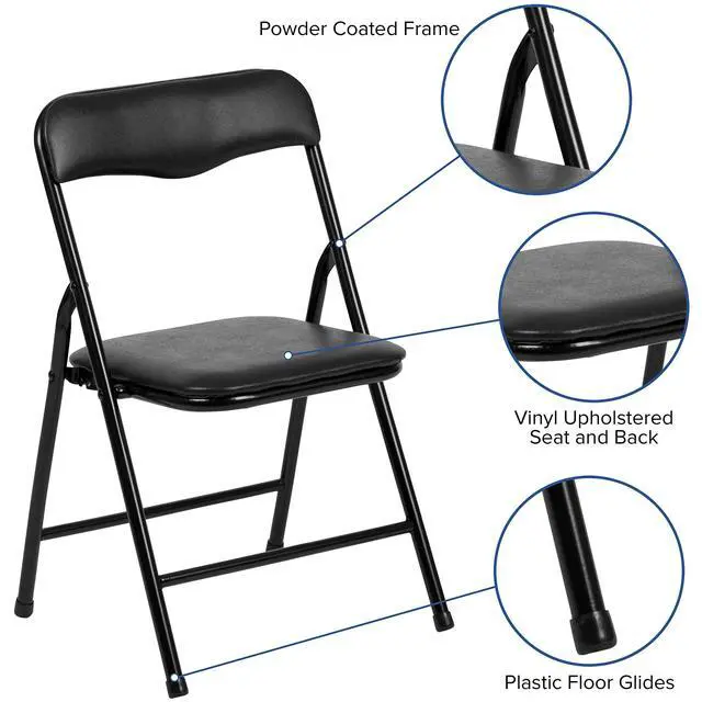 Alt view image 4 of 6 - Kids Black 5 Piece Folding Activity Table and Chair Set for Home & Daycare