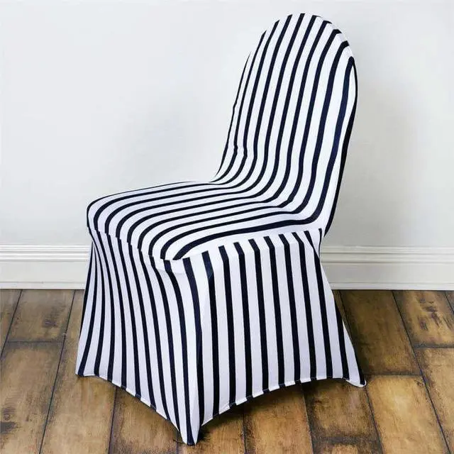 Main image of 10PCS Striped Stretchy Spandex Fitted Banquet Chair Cover Dinning Event Slipcover for Wedding Party Banquet Catering