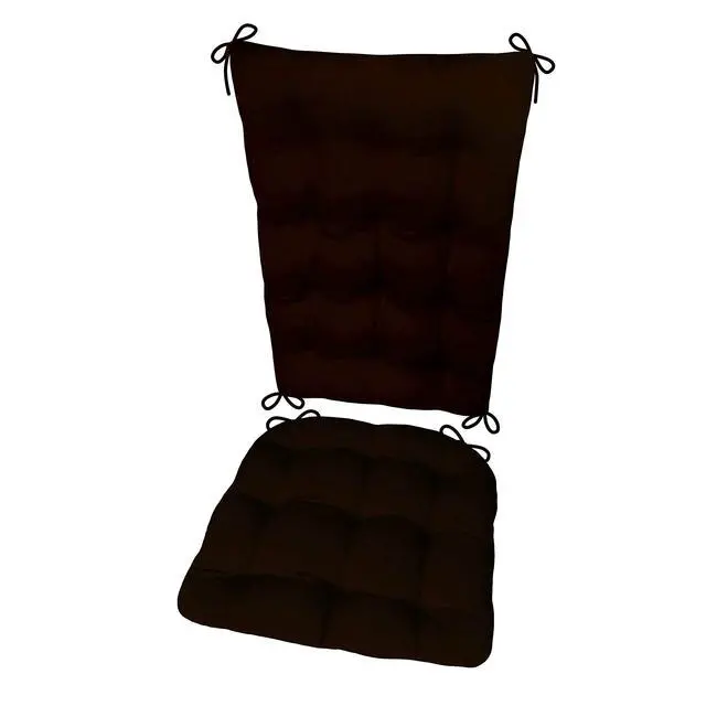 Alt view image 3 of 5 - Fairbanks Red Rocking Chair Cushions with Ties - Extra-Large - Latex Foam Fill Cushion - Woodlands Rustic Lodge & Lake House Décor