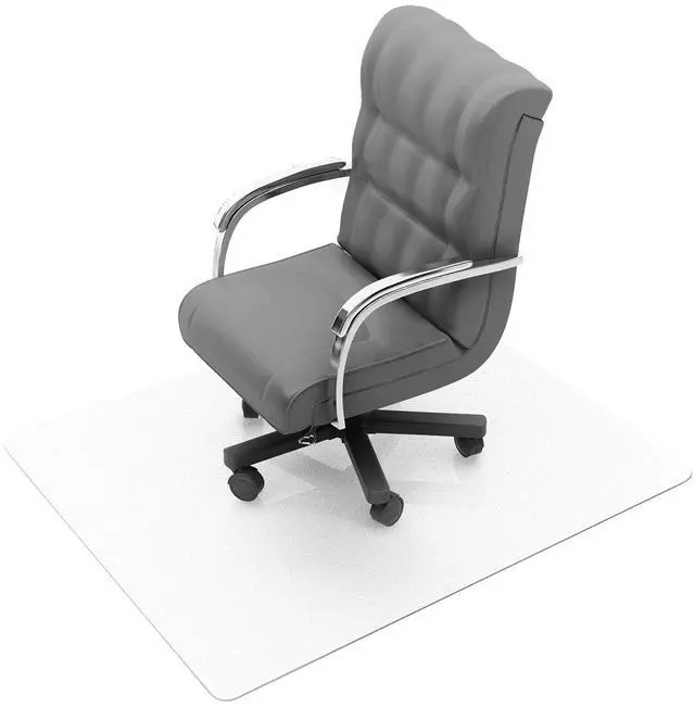 Alt view image 3 of 6 - Cleartex Enhanced Polymer Rectangular Chair Mat with Anti-Slip Backing for Hard Floors - 48" x 51"