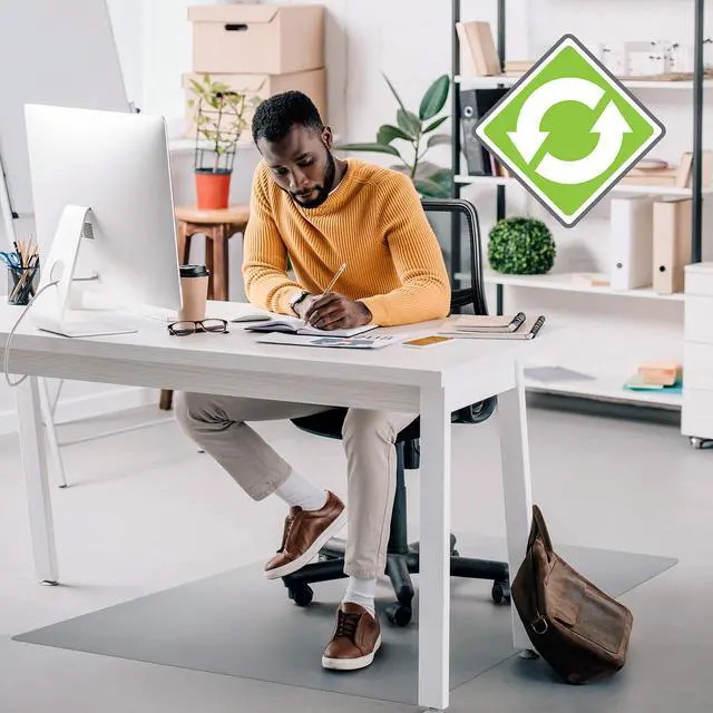 Main image of Cleartex Enhanced Polymer Rectangular Chair Mat with Anti-Slip Backing for Hard Floors - 30" x 48"