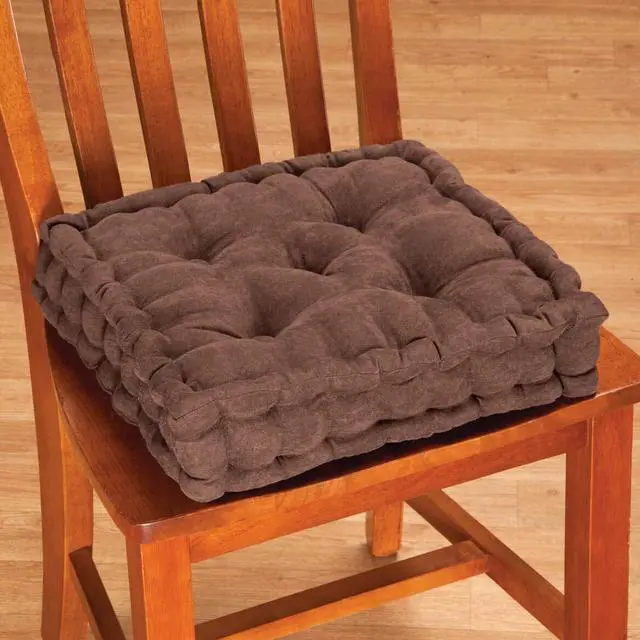 Alt view image 2 of 3 - Chocolate Tufted Booster Cushion Set of 2
