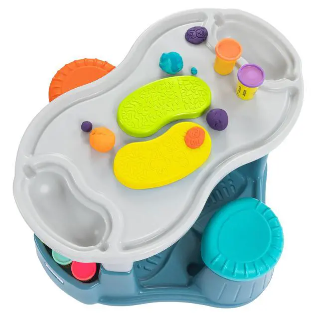 Alt view image 2 of 6 - Kids' Sensory Table with Active Seating and Art Storage, Toddler Activity Table and Chairs Set for Ages 1-1/2 to 6, Multicolor