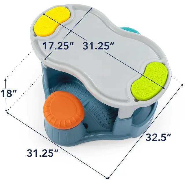 Alt view image 6 of 6 - Kids' Sensory Table with Active Seating and Art Storage, Toddler Activity Table and Chairs Set for Ages 1-1/2 to 6, Multicolor