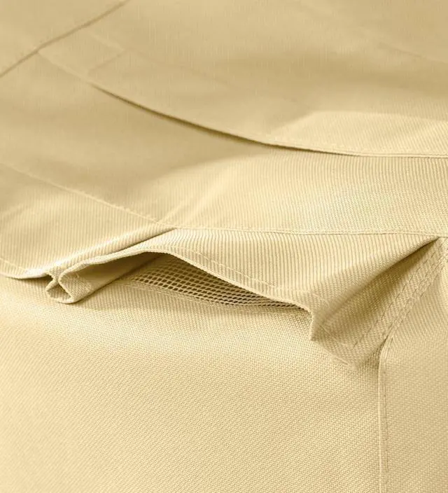 Alt view image 2 of 5 - Heavy Duty Weather Resistant Deluxe Outdoor Deep Seat Sofa Cover | All-Weather | Water-Repellent | Cloth-Like Polyester | Resists Fading | Toggle Closure | Reinforced Seams | Tan