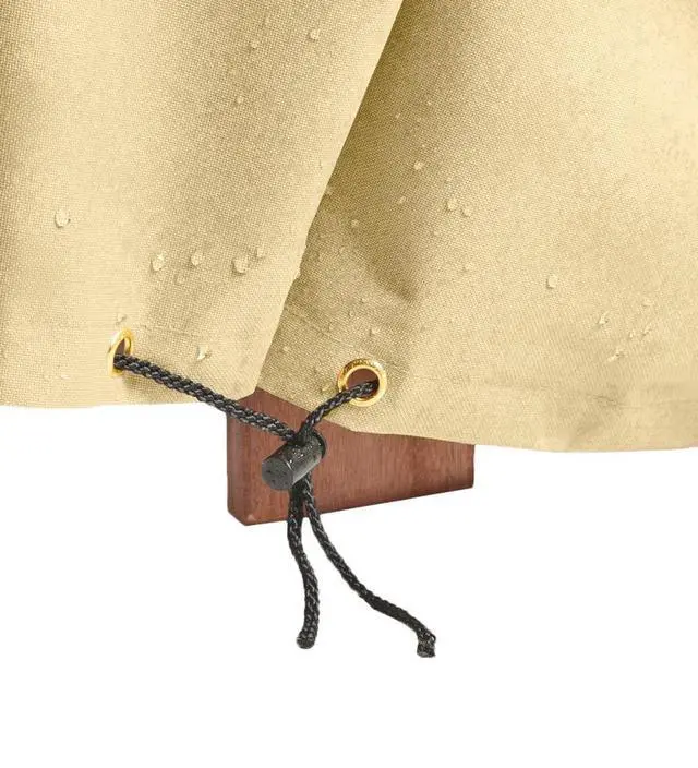 Alt view image 5 of 5 - Heavy Duty Weather Resistant Deluxe Outdoor Deep Seat Sofa Cover | All-Weather | Water-Repellent | Cloth-Like Polyester | Resists Fading | Toggle Closure | Reinforced Seams | Tan