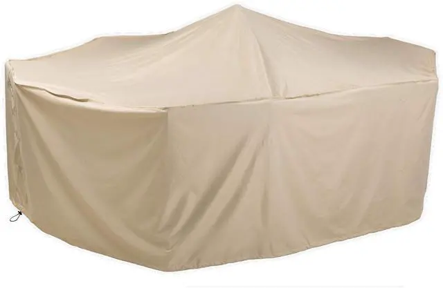 Main image of Heavy Duty Weather Resistant Deluxe Outdoor Extra Large Rectangle Table and Chairs Cover | 2 Ply Polyester | 116 L x 80 W x 35 H - Sand