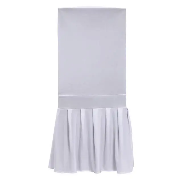 Alt view image 4 of 6 - 30 Pieces Chair Slipcovers,White Stretch Chair Cover with Ruffled Skirt,Soft Polyester Spandex Stretch Chair Slipcovers Protectors Compatible with Most of the Chairs for Wedding,Party,Celebration