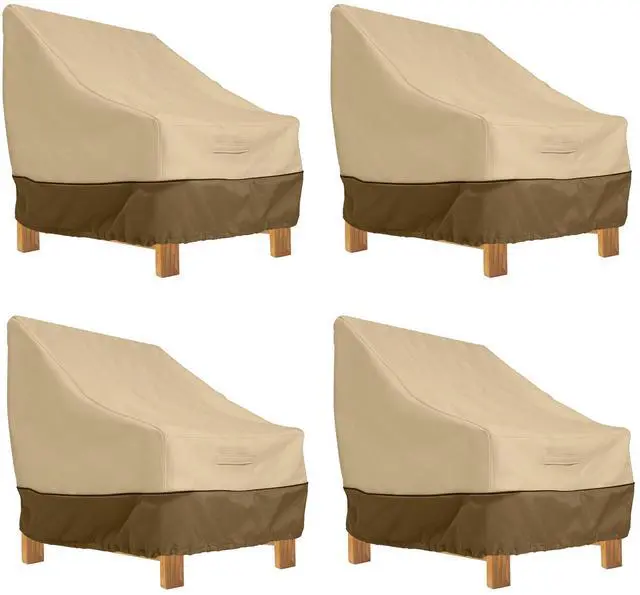 Main image of Veranda Water-Resistant 38 Inch Deep Seated Patio Lounge Chair Cover, 4 Pack, Patio Furniture Covers