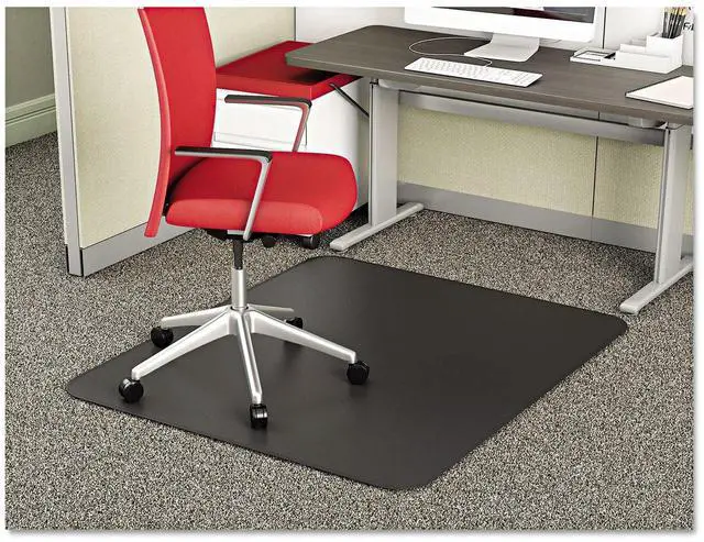 Main image of SuperMat Frequent Use Chair Mat, Medium Pile Carpet, Beveled, 45 x 53, Black