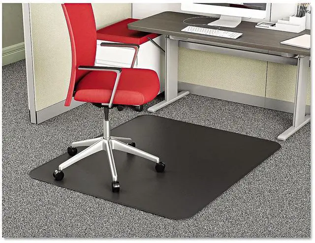Alt view image 2 of 2 - SuperMat Frequent Use Chair Mat, Medium Pile Carpet, Beveled, 45 x 53, Black