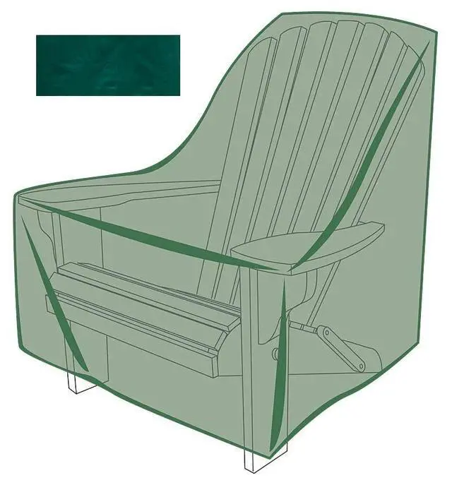 Alt view image 2 of 5 - Adirondack Chair Outdoor Furniture Cover | All-Weather | Water-Repellent | Cloth-Like Polyester | Resists Fading | Toggle Closure | Reinforced Seams | 40" L x 34" W x 36" H | Green