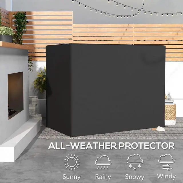 Alt view image 3 of 6 - 600D Oxford 3-Seater Patio Swing Cover Outdoor Chair Cover Garden Furniture Cover Rain Protection Waterproof Anti-UV, Dark Gray