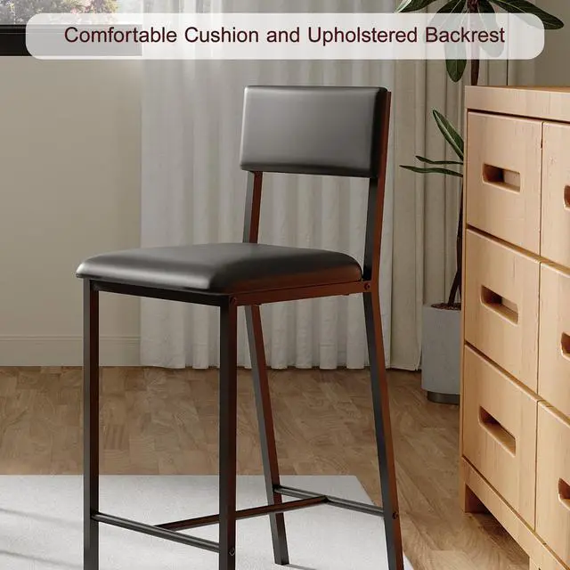 Alt view image 5 of 6 - Dining Chairs Set of 2 with Contemporary PU Upholstered, Ergonomic Backrest, Dining chair 330Lbs Weight Capacity, Dining Chairs Set for 2 with Metal Legs for Home Kitchen, Dining Room, Apartments