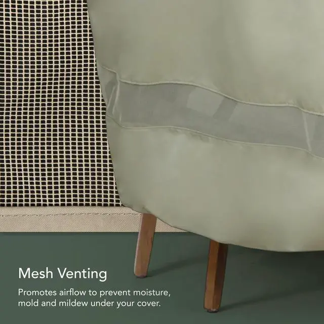 Alt view image 5 of 6 - Elite Outdoor Adirondack Chair Cover 300D Water-Resistant Polyester Patio Chair Protector with Drawcord Hem, Buckle Straps & Mesh Vent, 32W x 34D x 38H, Khaki