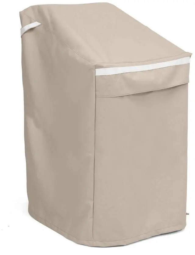 Main image of Prestige Outdoor Stacking Chair Cover Heavy-Duty Polyester Patio Chair Protector, Water-Resistant, Drawcord Hem, Mesh Vents, Fits Most Garden & Deck Chairs, 26W x 28D x 48H, Clay