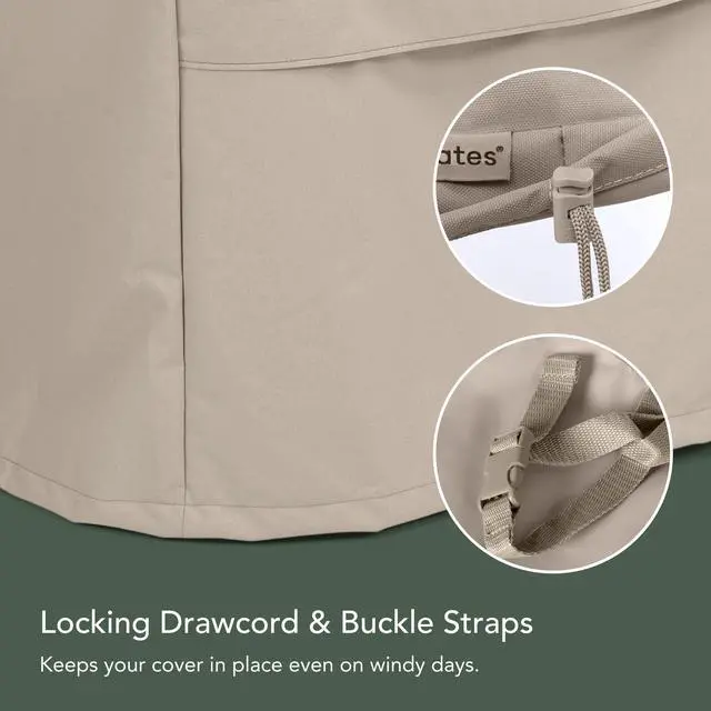 Alt view image 6 of 6 - Prestige Outdoor Stacking Chair Cover Heavy-Duty Polyester Patio Chair Protector, Water-Resistant, Drawcord Hem, Mesh Vents, Fits Most Garden & Deck Chairs, 26W x 28D x 48H, Clay